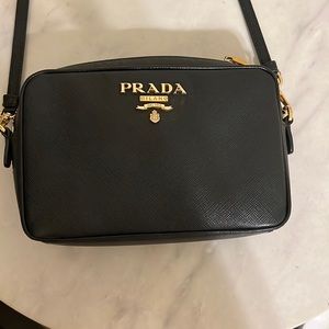 Almost brand new Prada Nero Mini Camera Bag, Saffiano Leather